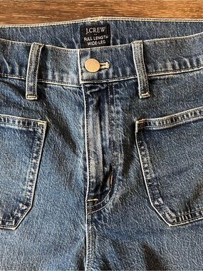 J. Crew Wide-Leg Jeans in Medium Blue Denim